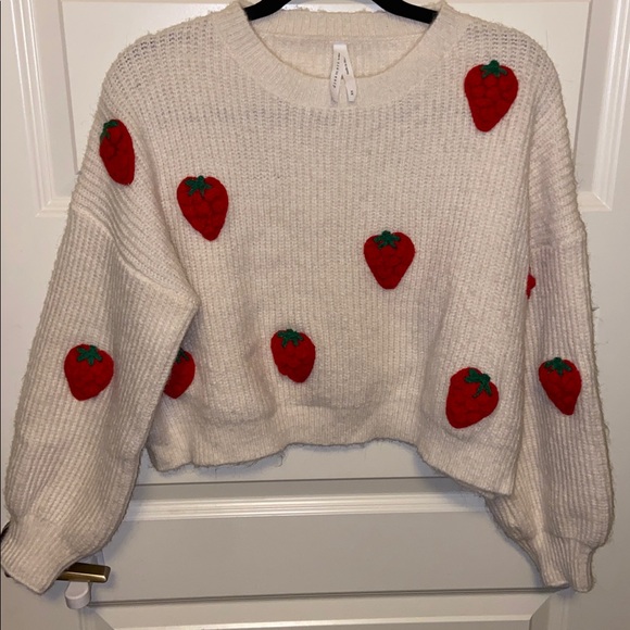 Dreamers by Debut Strawberry Crochet Sweater - Picture 3 of 7